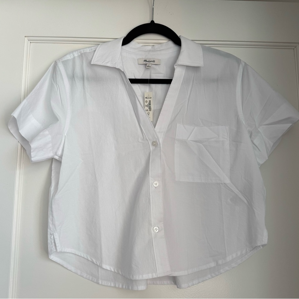 Madewell White Short Sleeve Button-Up - Small